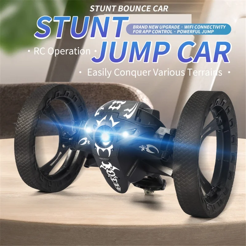 Q207 2.4G Remote Control Stunt Car Jumping RC Vehicle Electric Toy for Kids with Rechargeable Battery - A  /  White