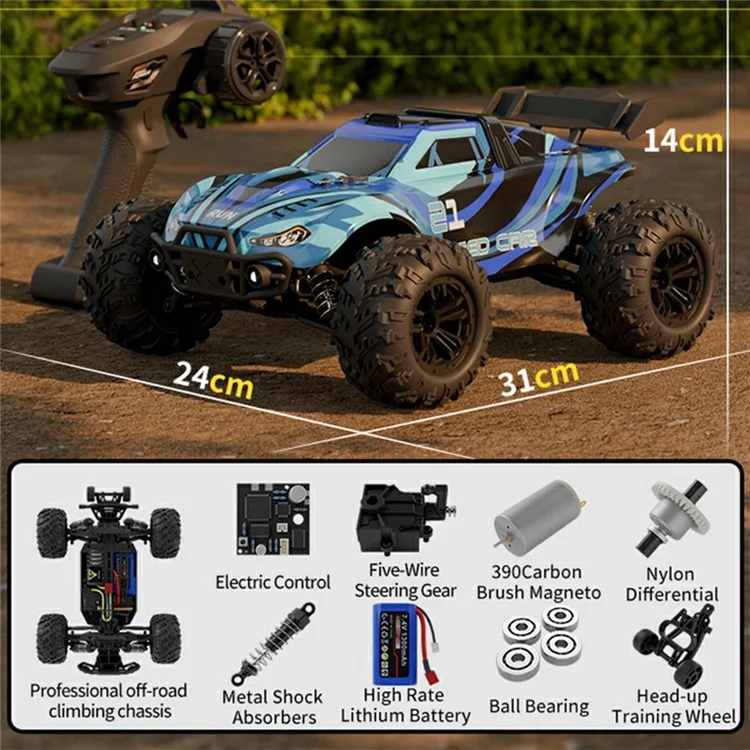 HW8807 4WD High Speed RC Car Off-Road Monster Truck Climbing Drift Racing Remote Control Vehicle - Blue