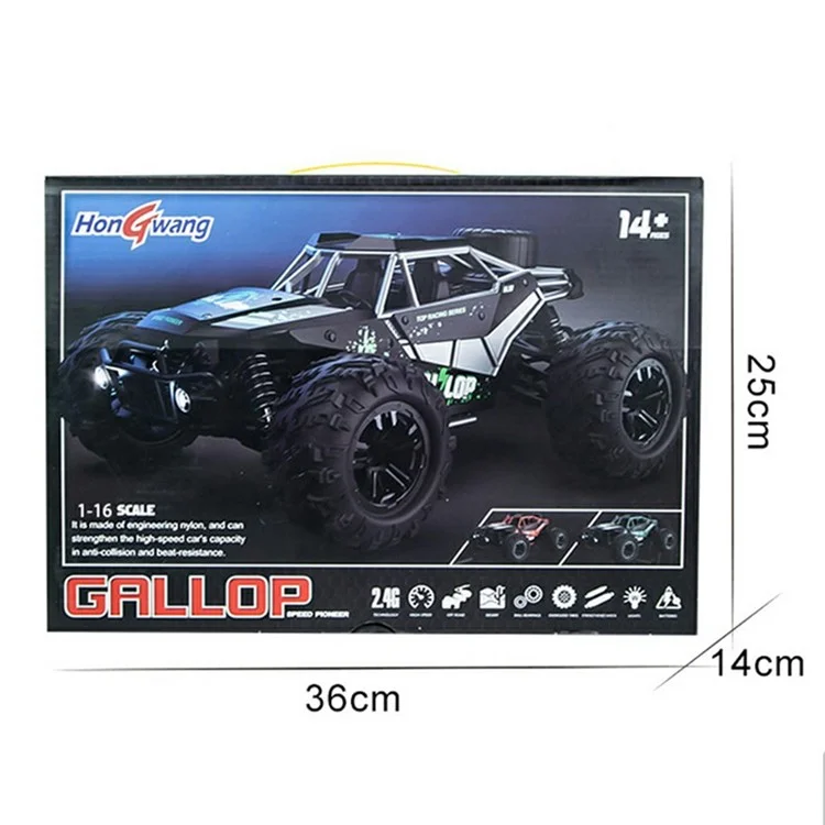 HW8808 1:16 RC High Speed Car Off-Road 4WD Monster Truck Crawler Remote Control Vehicle - Blue