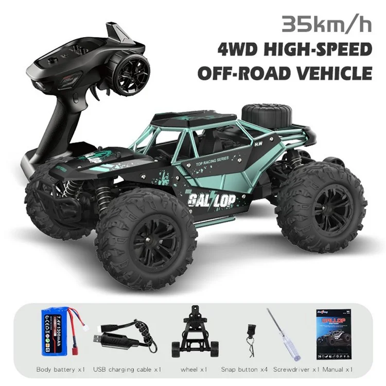 HW8808 1:16 RC High Speed Car Off-Road 4WD Monster Truck Crawler Remote Control Vehicle - Blue