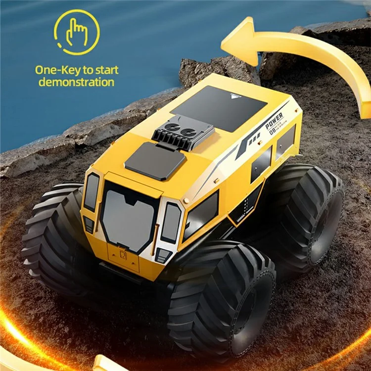 Q210 4WD Climbing Amphibious Off Road Crawler Car Remote Control Toy Vehicle, Dual Battery / Dual Controller - Silver
