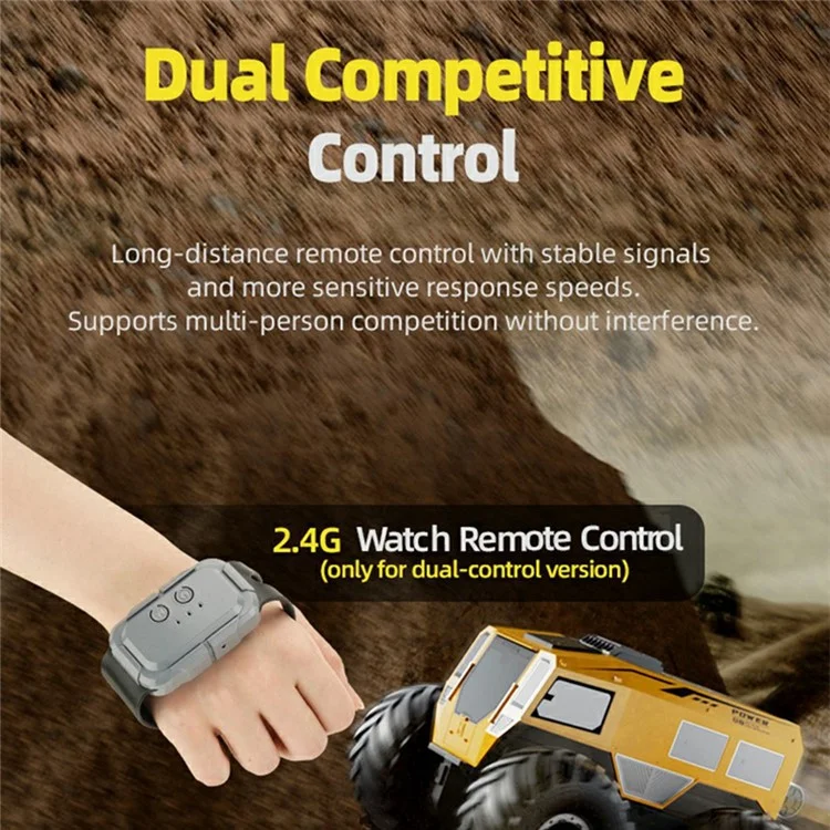 Q210 4WD Climbing Amphibious Off Road Crawler Car Remote Control Toy Vehicle, Dual Battery / Dual Controller - Silver