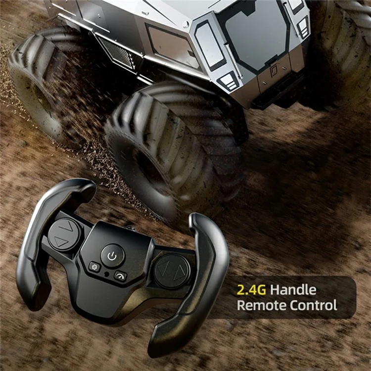 Q210 4WD Climbing Amphibious Off Road Crawler Car Remote Control Toy Vehicle, Dual Battery / Dual Controller - Silver