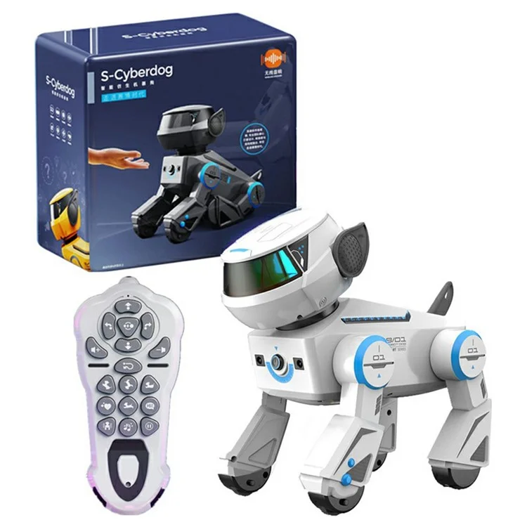 BG1544 AI Programmable RC Robot Dog Toy BT Connected Stunt Music Dancing Electronic Pet Model Toy - White