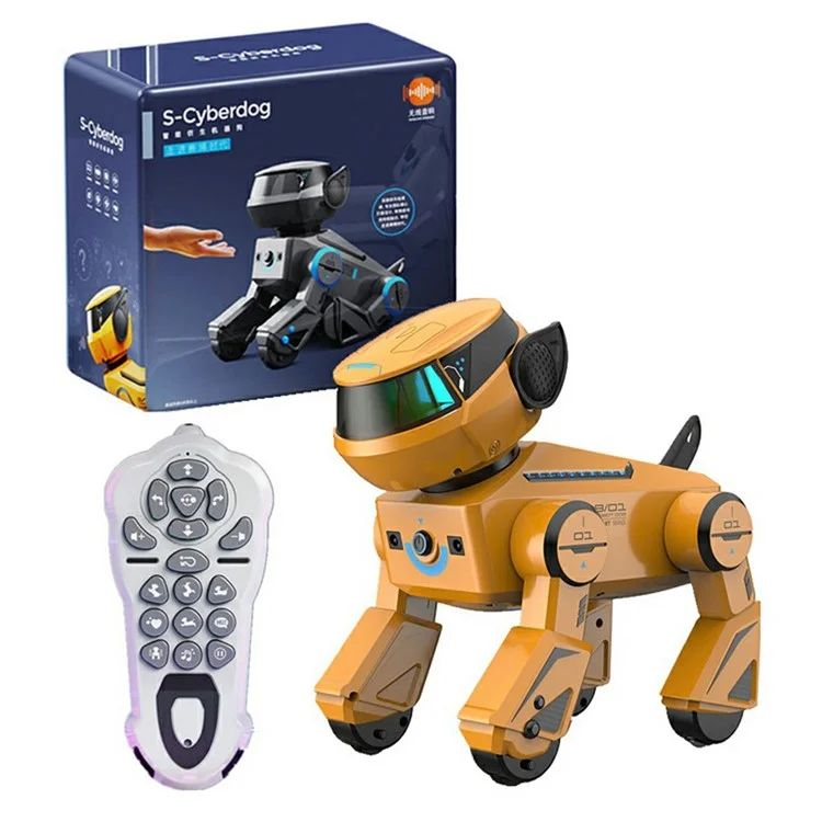 BG1544 AI Programmable RC Robot Dog Toy BT Connected Stunt Music Dancing Electronic Pet Model Toy - Yellow