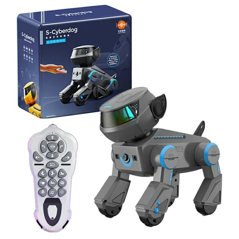 BG1544 AI Programmable RC Robot Dog Toy BT Connected Stunt Music Dancing Electronic Pet Model Toy - Grey