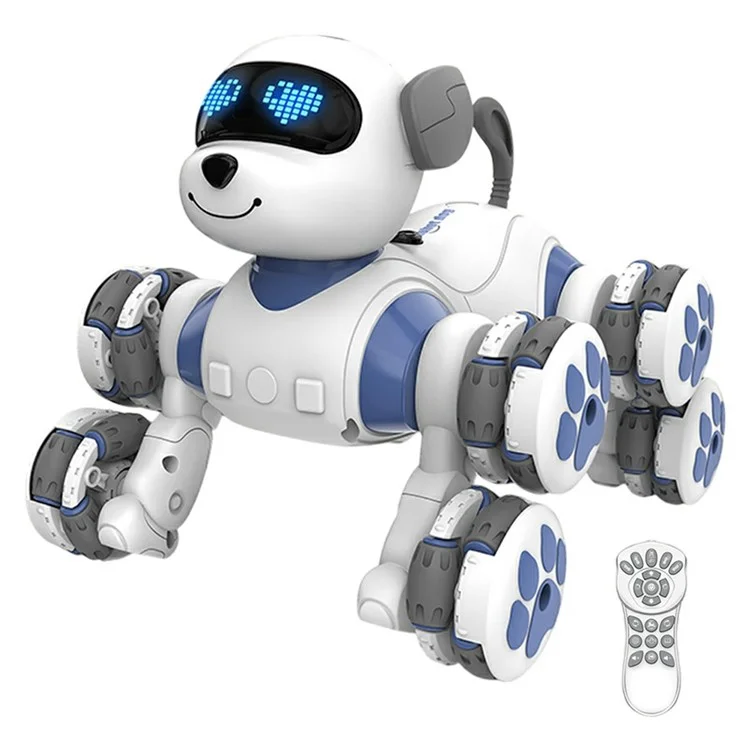 CV-D902 AI Stunt Robot Dog for Kids 8-Wheel Smart Programming RC Pet Dog Mechanical Model Toy - Blue