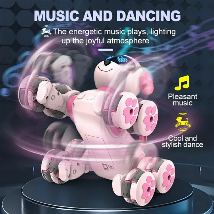 CV-D902 AI Stunt Robot Dog for Kids 8-Wheel Smart Programming RC Pet Dog Mechanical Model Toy - Blue