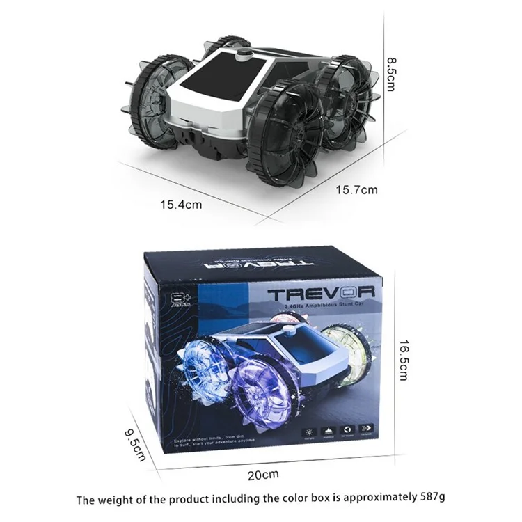 CV-B904 2.4G Amphibious Stunt Car Toy RC Vehicle Double-Sided Driving Water Surface Drifting Off-Road Rolling Gesture Control Toy, Single Remote