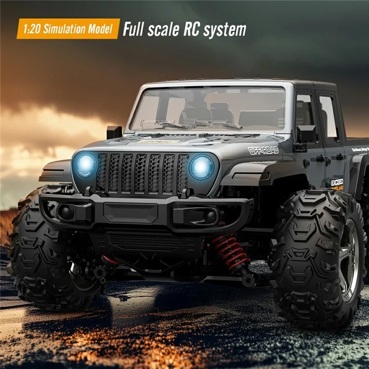 BG1550 1:20 Scale RC Truck 4WD High Speed Off-Road Vehicle Electric Climbing Remote Car Model Toy - Grey