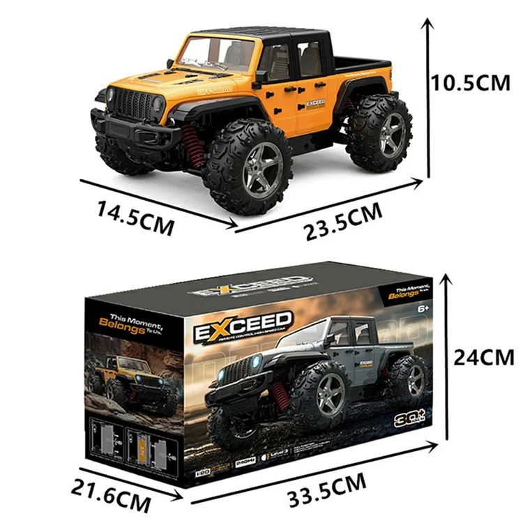 BG1550 1:20 Scale RC Truck 4WD High Speed Off-Road Vehicle Electric Climbing Remote Car Model Toy - Grey
