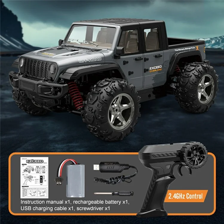 BG1550 1:20 Scale RC Truck 4WD High Speed Off-Road Vehicle Electric Climbing Remote Car Model Toy - Grey
