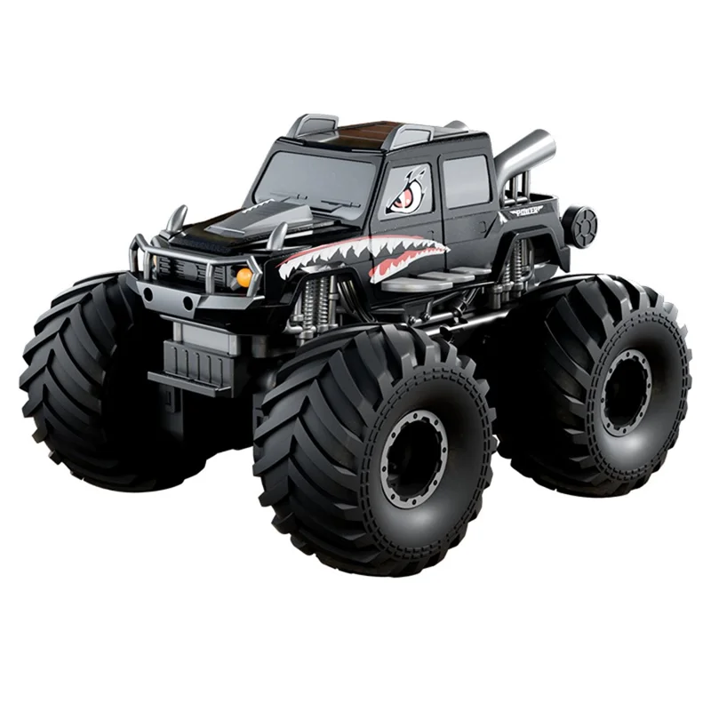 Q215 Vehículo todoterreno anfibio RC de control remoto de un solo monstruo de dibujos animados 4WD - Negro