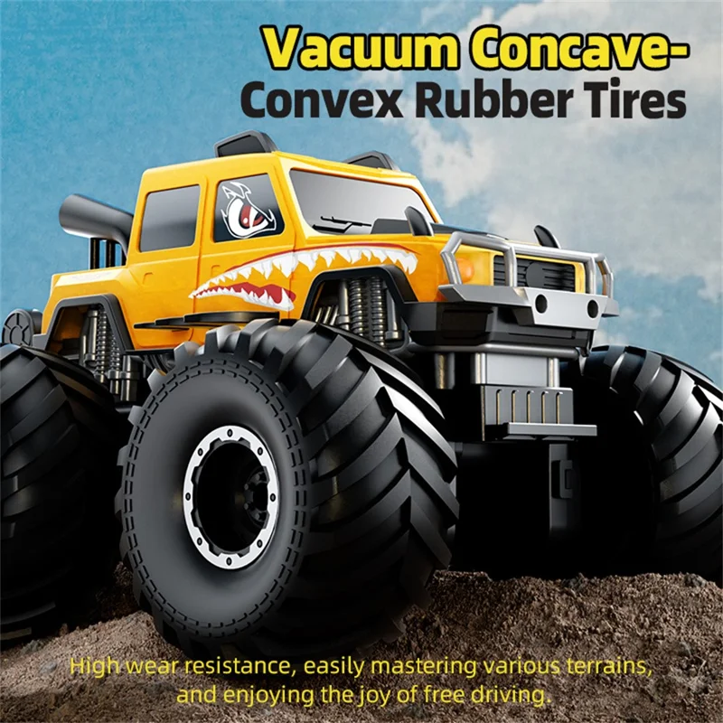 Q215 Vehículo todoterreno anfibio RC de control remoto de un solo monstruo de dibujos animados 4WD - Negro