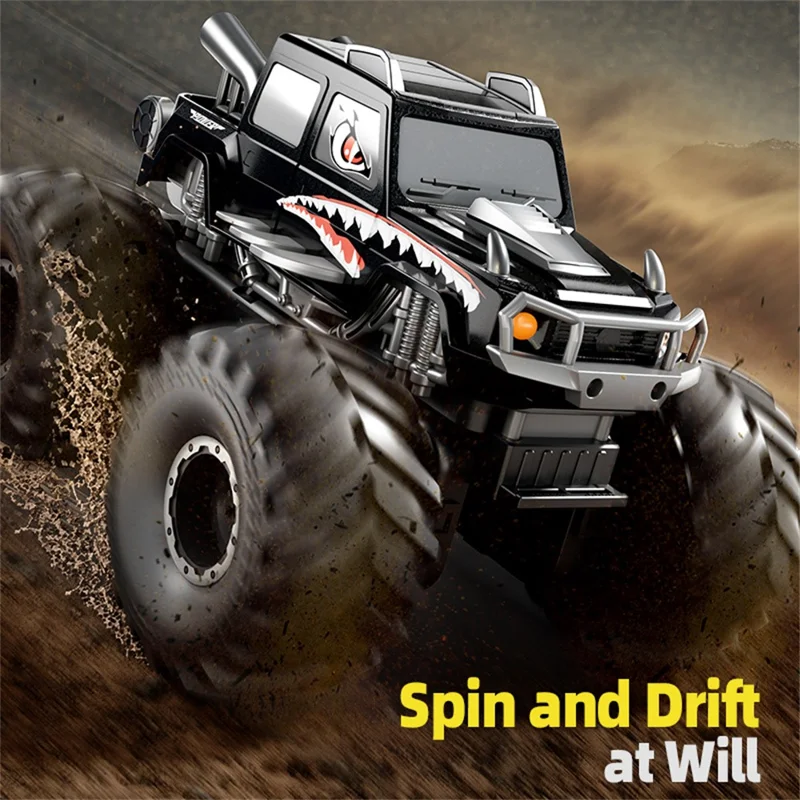 Q215 Dual Control Cartoon Monster RC Car 4WD Off Road Amphibious Crawler Vehicle Remote Control Toy - Pink
