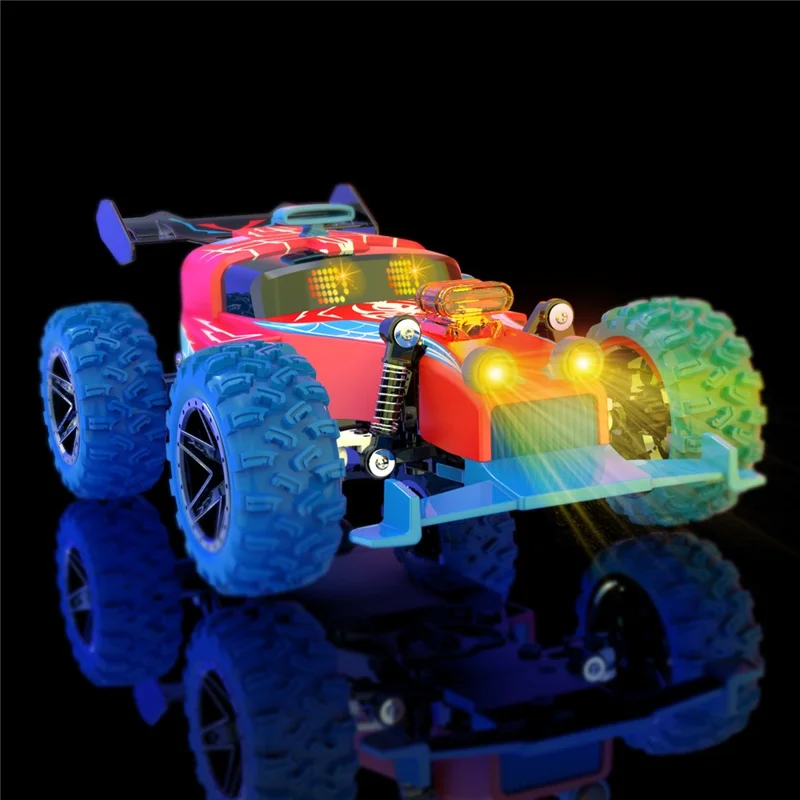 Coche de Carreras Teledirigido Q217 Estilo B 2.4G Todoterreno de Alta Velocidad con Luces LED, Batería Individual - Rosa