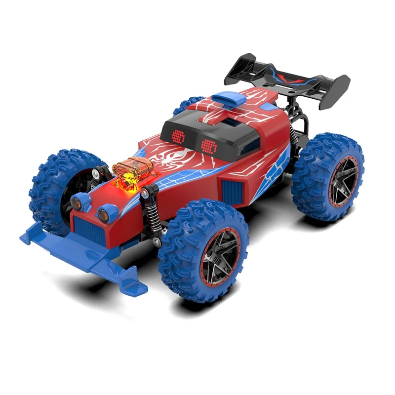 Q217 Style B 2.4G RC Car Remote Control Off Road High Speed Drift Racing Vehicle with LED Light, Dual Battery - Red