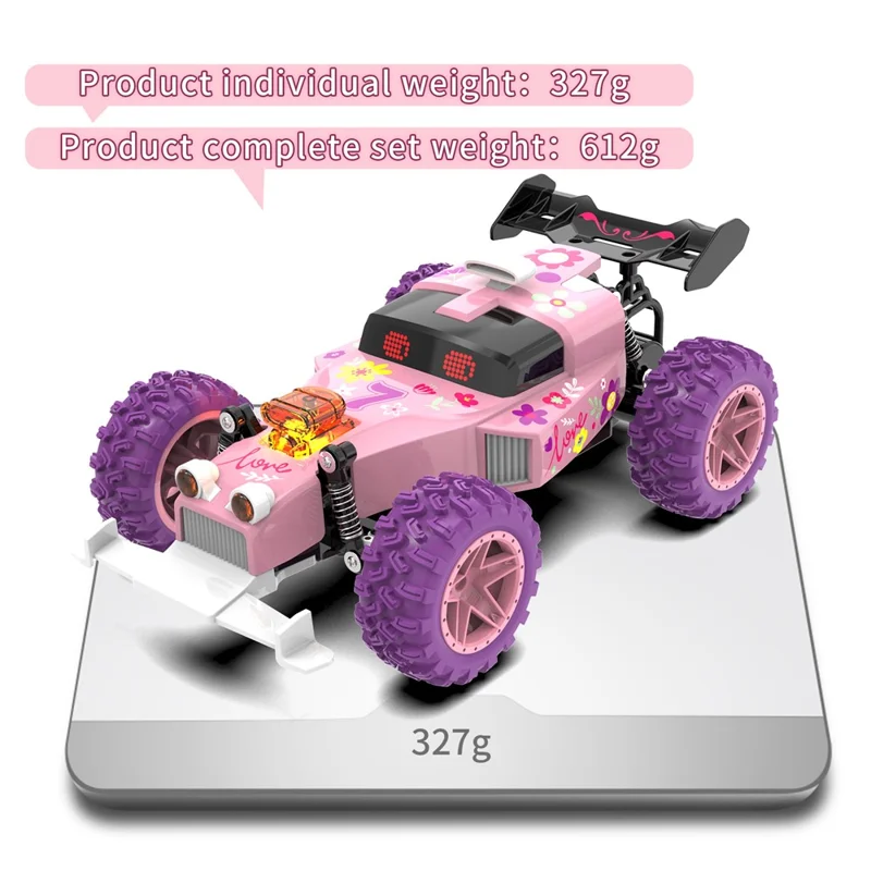 Q217 Style B 2.4G RC Car Remote Control Off Road High Speed Drift Racing Vehicle with LED Light, Dual Battery - Red