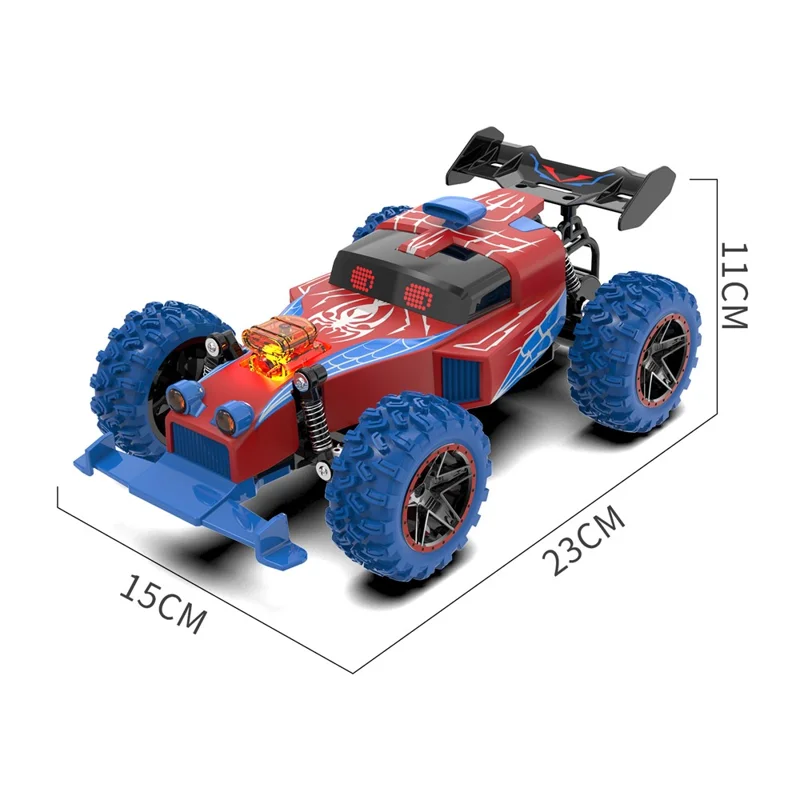 Q217 Style B 2.4G RC Car Remote Control Off Road High Speed Drift Racing Vehicle with LED Light, Dual Battery - Red