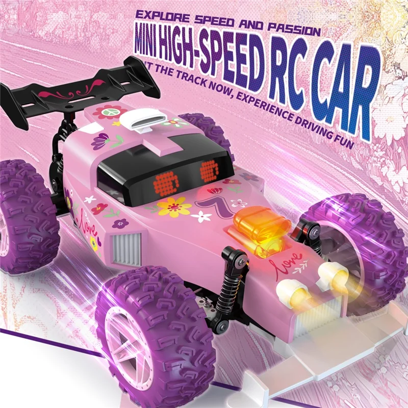 Q217 Style B 2.4G RC Car Remote Control Off Road High Speed Drift Racing Vehicle with LED Light, Dual Battery - Red