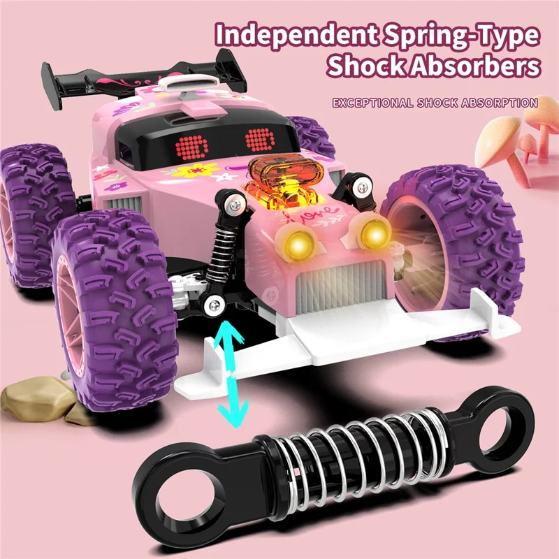 Q217 Style B 2.4G RC Car Remote Control Off Road High Speed Drift Racing Vehicle with LED Light, Dual Battery - Red