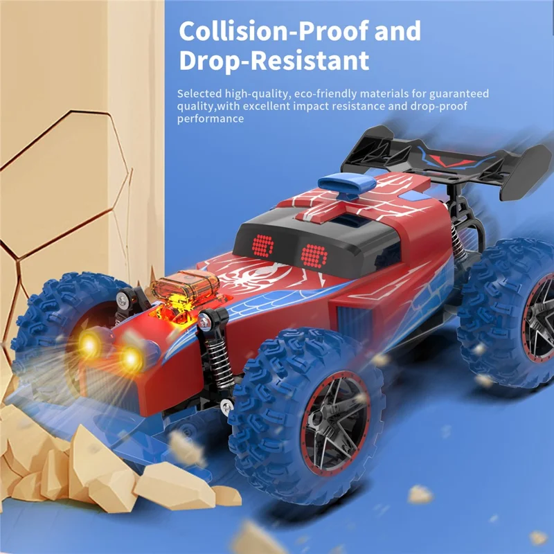 Q217 Style B 2.4G RC Car Remote Control Off Road High Speed Drift Racing Vehicle with LED Light, Dual Battery - Red