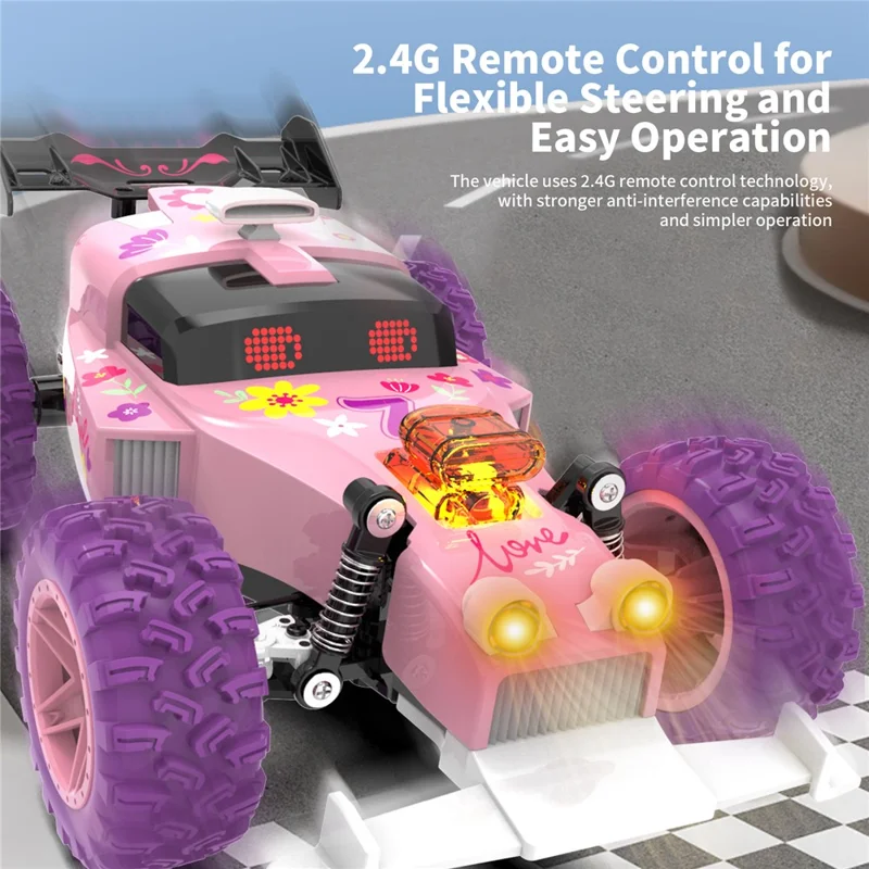 Q217 Style B 2.4G RC Car Remote Control Off Road High Speed Drift Racing Vehicle with LED Light, Dual Battery - Red