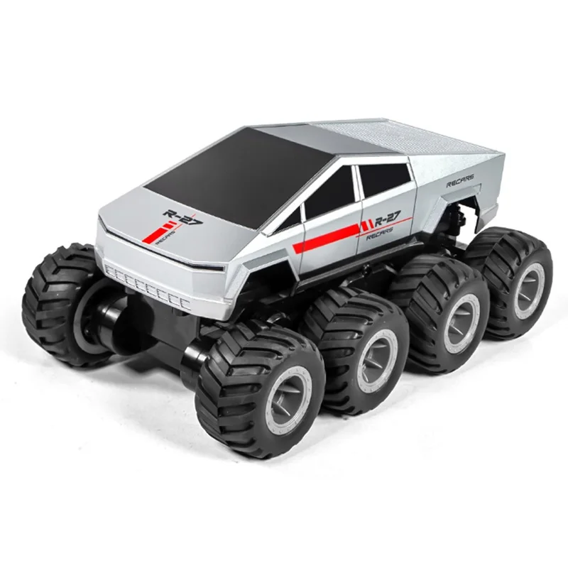 Q218 8WD Amphibious RC Car Waterproof 2.4G Remote Control Off-Road Crawler Vehicle, Dual Battery - Silver