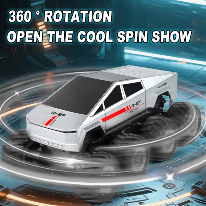 Q218 8WD Amphibious RC Car Waterproof 2.4G Remote Control Off-Road Crawler Vehicle, Dual Battery - Silver