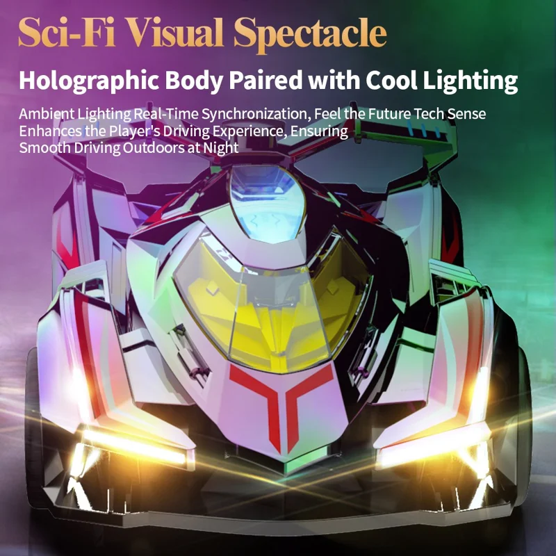 Q219 4WD RC Car Laser Holographic 2.4G Remote Control Drift Racing Vehicle with Spray Mist, Single Battery