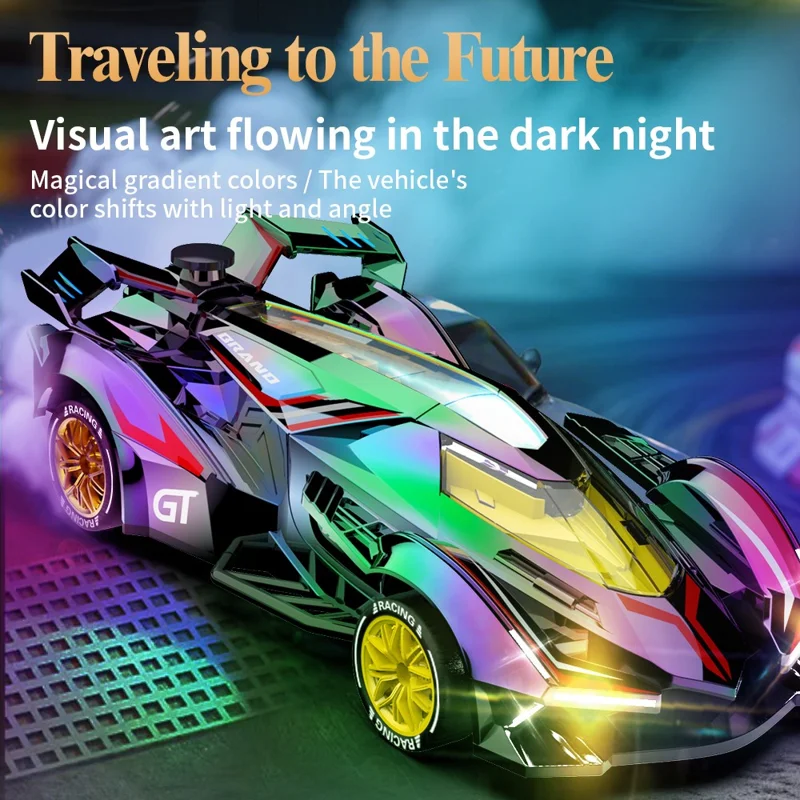 Q219 4WD RC Car Laser Holographic 2.4G Remote Control Drift Racing Vehicle with Spray Mist, Single Battery