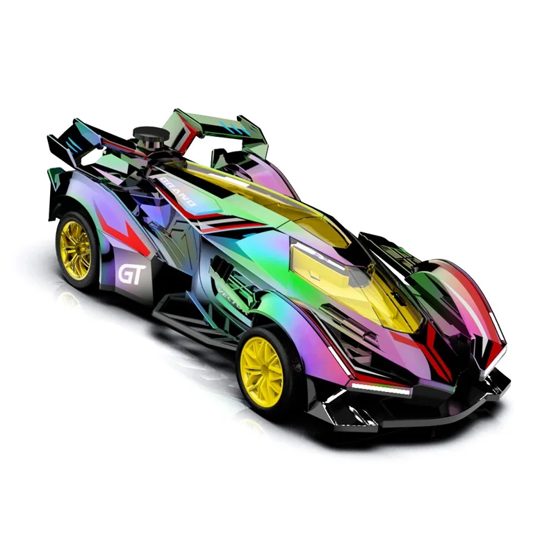 Carro RC Q219 4WD Drift Racing com Controle Remoto 2.4G, Holográfico a Laser, com Spray de Névoa e Bateria Dupla