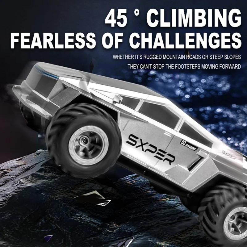 Q212 4WD Amphibious 2.4G RC Car 360 Degree Rotation Off Road Vehicle with Remote Control, 1 Battery - Silver