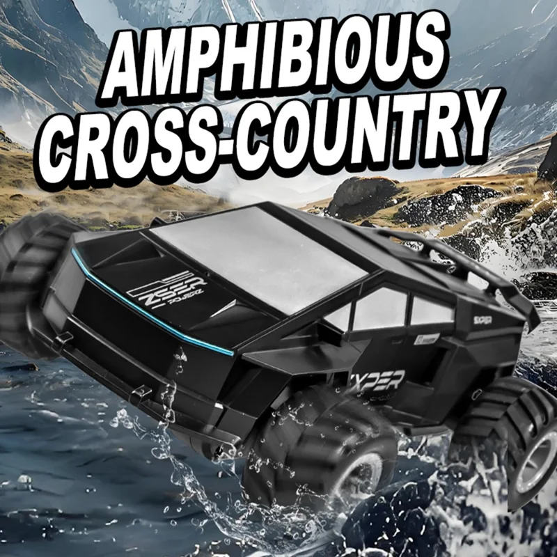 Q212 4WD Amphibious 2.4G RC Car 360 Degree Rotation Off Road Vehicle with Remote Control, 1 Battery - Silver