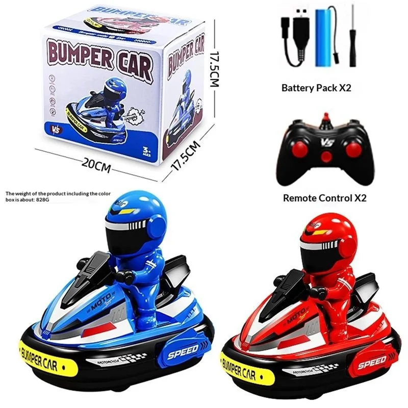 JXH111-429A 2 Pezzi Auto A Scontro Telecomandate 2.4G Gioco Interattivo Auto per Genitori e Figli - Rosso + Blu