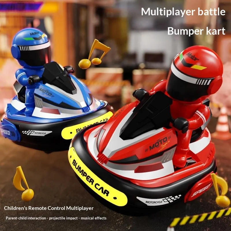 JXH111-429A 2 Pezzi Auto A Scontro Telecomandate 2.4G Gioco Interattivo Auto per Genitori e Figli - Rosso + Blu