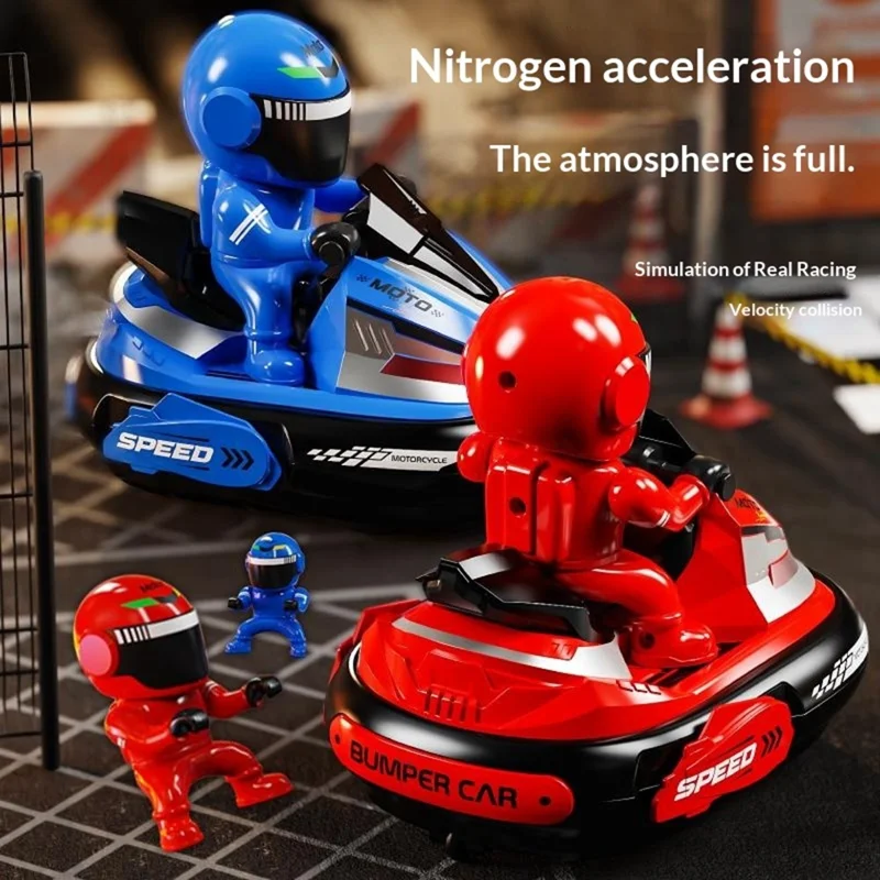 JXH111-429A 2 Pezzi Auto A Scontro Telecomandate 2.4G Gioco Interattivo Auto per Genitori e Figli - Rosso + Blu