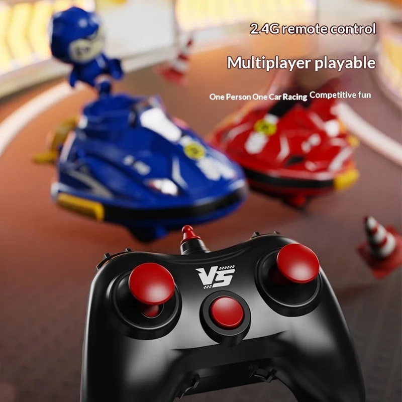 JXH111-429A 2 Pezzi Auto A Scontro Telecomandate 2.4G Gioco Interattivo Auto per Genitori e Figli - Rosso + Blu