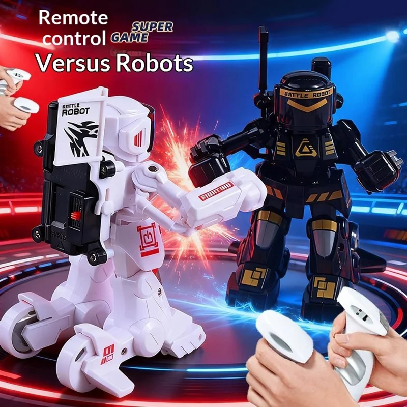 Robot de Combate con Control Remoto 777-615 2.4G, Robot Luchador con Control Sensorial Táctil, Juguete Interactivo - Negro