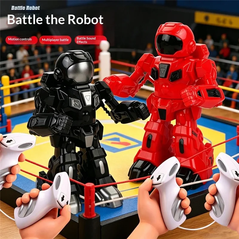 777-625 2.4G Dual Battle System Motion-Sensing Remote Control Boxing RC Robot Toy Interactive Fighting Robot for Kids 8+ - Red