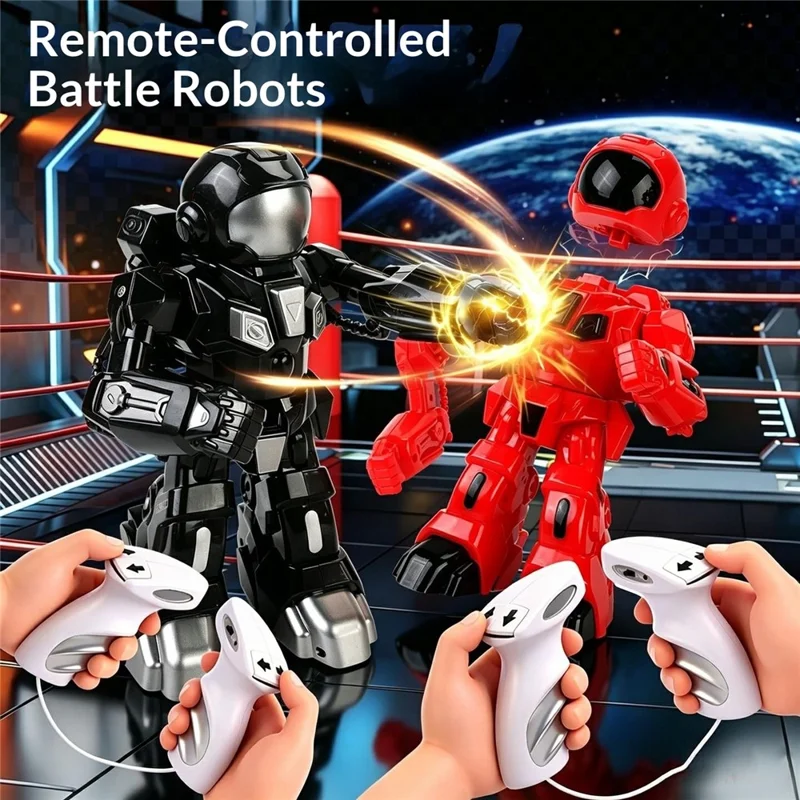 777-625 2.4G Dual Battle System Motion-Sensing Remote Control Boxing RC Robot Toy Interactive Fighting Robot for Kids 8+ - Red