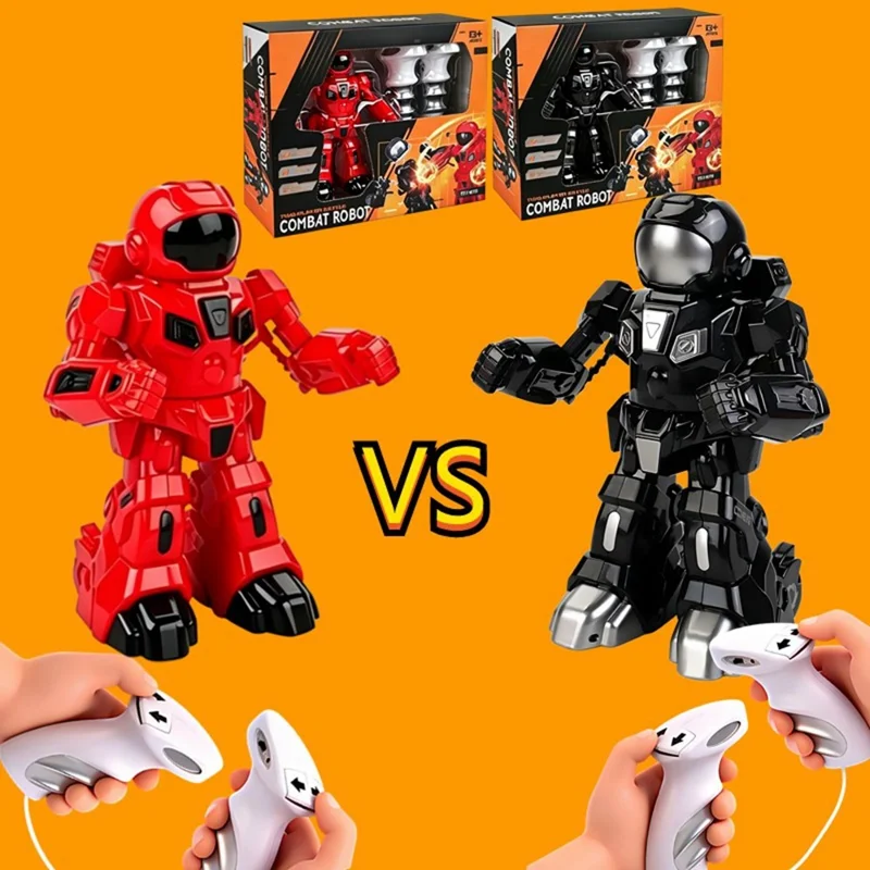 777-625 2.4G Dual Battle System Motion-Sensing Remote Control Boxing RC Robot Toy Interactive Fighting Robot for Kids 8+ - Red