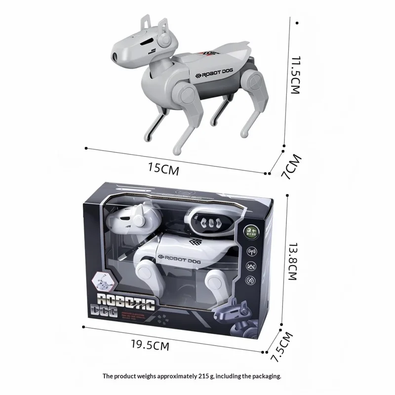1028K-1 Kids Remote Control Spray Robot Dog Electronic Walking Mechanical Pet Toy With LED Light - Black