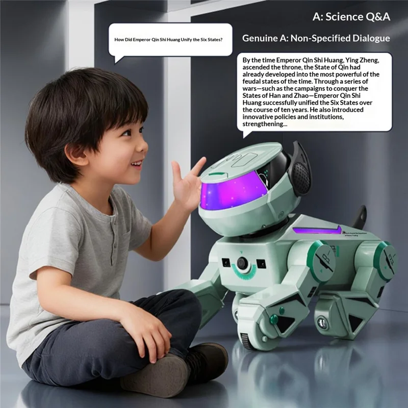 BG1546 Smart AI Robot Dog Voice Control Programmable Stunt Interactive Pet Toy for Kids - White