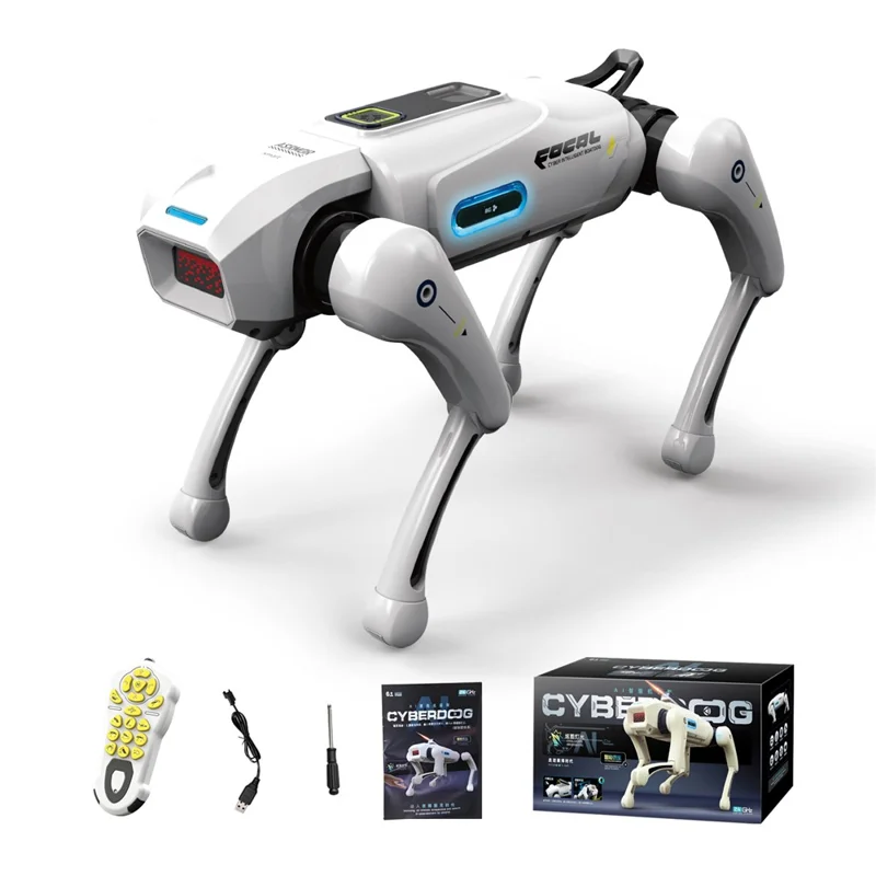 BG1547 AI intelligenter Roboterhund 2,4G Fernbedienung Programmierbar Sprachaktiviert Interaktives Elektronikspielzeug - Weiß