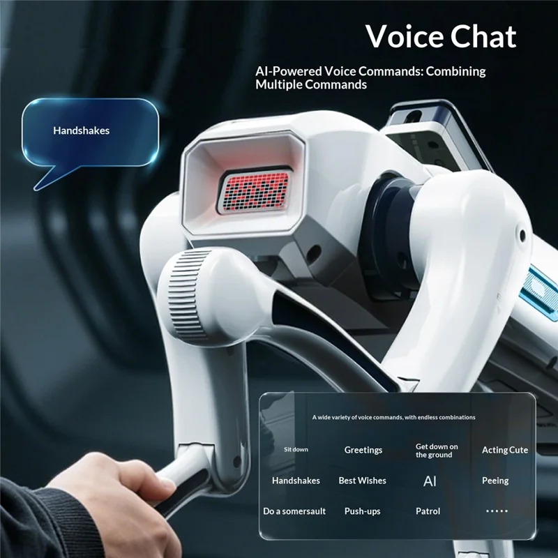 BG1547 AI intelligenter Roboterhund 2,4G Fernbedienung Programmierbar Sprachaktiviert Interaktives Elektronikspielzeug - Weiß