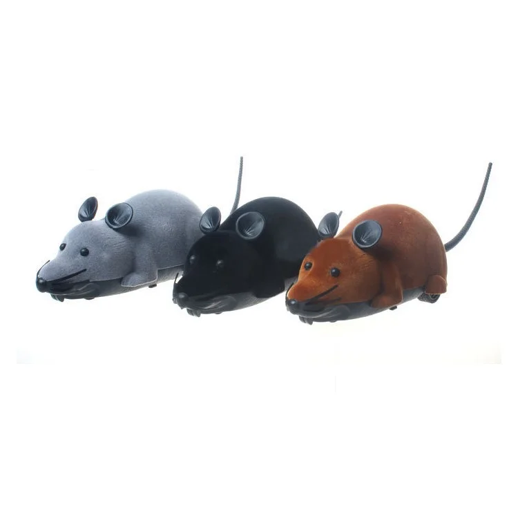 Funny Wireless Remote Control Electronic Mouse Tricky Toy for Cats Dogs Pets Kids - Black