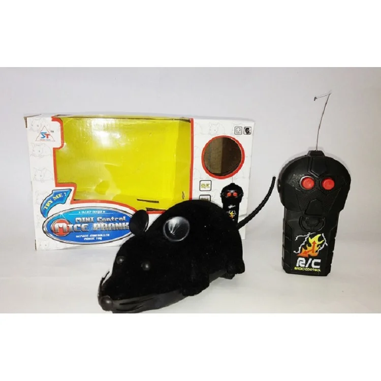 Funny Wireless Remote Control Electronic Mouse Tricky Toy for Cats Dogs Pets Kids - Black