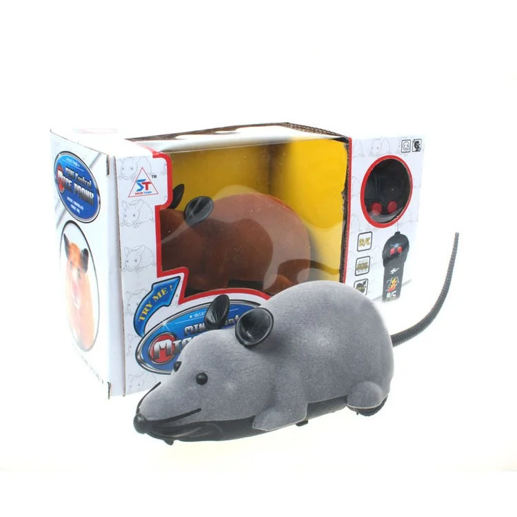 Funny Wireless Remote Control Electronic Mouse Tricky Toy for Cats Dogs Pets Kids - Black