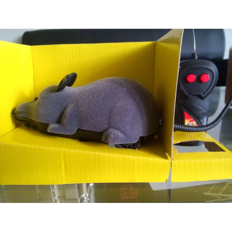Funny Wireless Remote Control Electronic Mouse Tricky Toy for Cats Dogs Pets Kids - Black